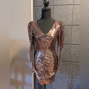 Rose gold sequence dress